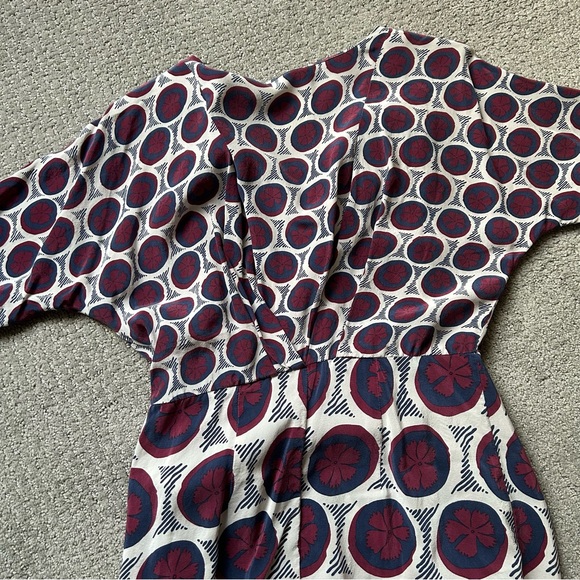 Anthropologie Maeve Circle Print Silk Dress with Ties - Picture 3 of 9